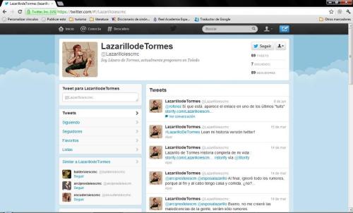 Lazarillo de Tormes en Twitter
